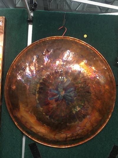 Concave Hanging Plate — handmade copper wall art by Hikmat, Southwest Treasures Art