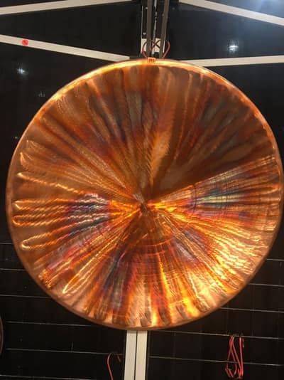 Convex Hanging Plate - Burst — handmade copper wall art by Hikmat, Southwest Treasures Art