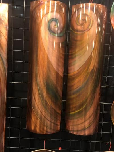 Copper Sconce Pair — handmade copper wall art by Hikmat, Southwest Treasures Art