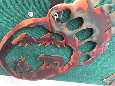 Hanging Bear Claw — handmade copper wall art by Hikmat, Southwest Treasures Art