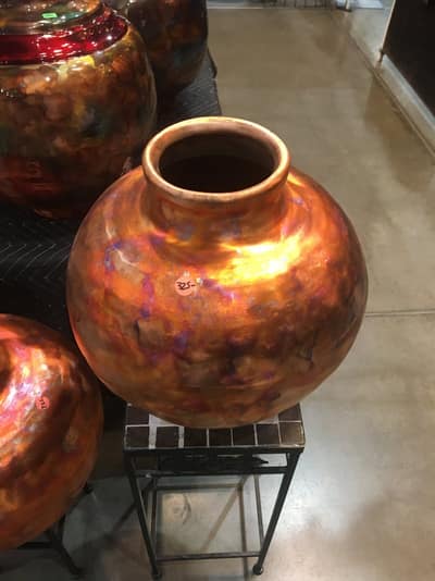 Unsealed Copper Pot — handmade copper wall art by Hikmat, Southwest Treasures Art
